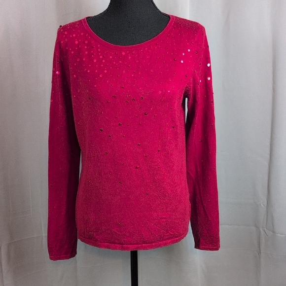 Pendleton  Sequin Long Sleeve Blouse Cashmere - Picture 1 of 8